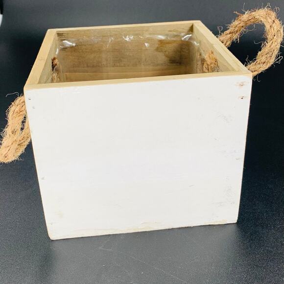 Decorative Wooden Box Tina Wenke Small Rope Handle Pink Floral Arrangement Gift - Picture 3 of 12